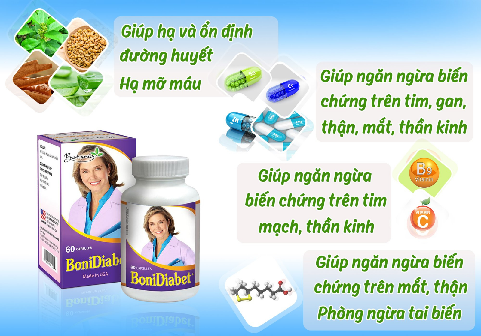 Công dụng toàn diện của BoniDiabet +