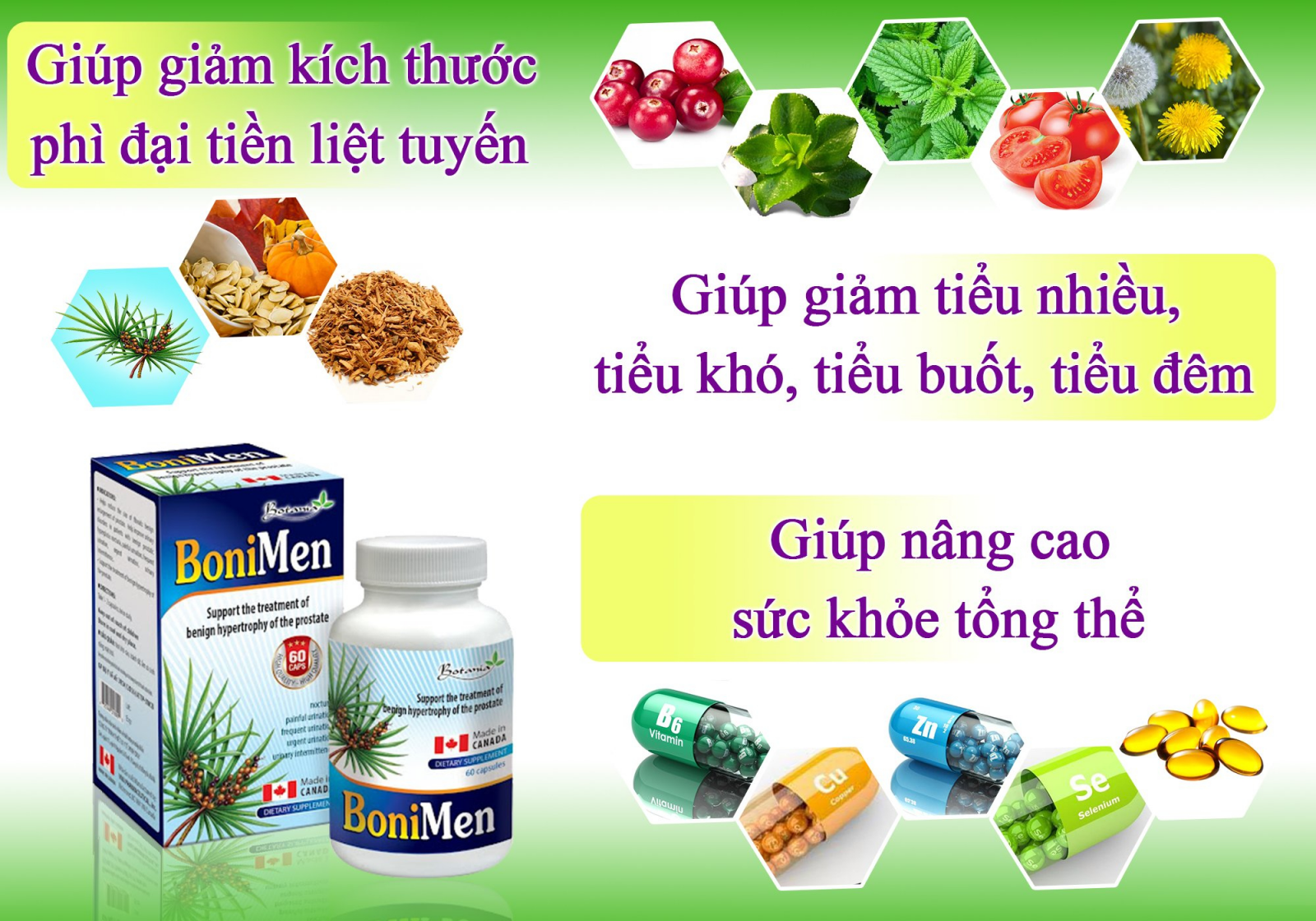 BoniMen có công thức toàn diện từ thảo dược tự nhiên