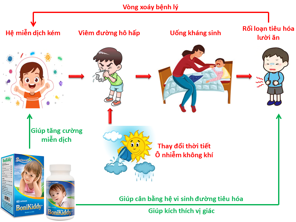  BoniKiddy + giúp bảo vệ con yêu trước các yếu tố gây bệnh